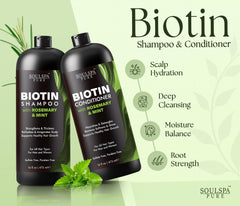 SOULSPA PURE acondicionador Biotín con Menta y Romero para desenredo suave
