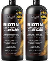 SOULSPA PURE set shampoing biotine keratine – bouteilles visibles, soin capillaire fortifiant