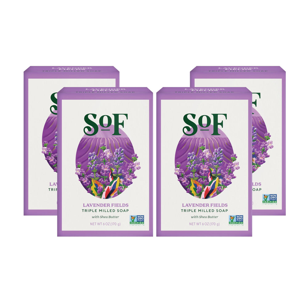 South Of France SoF barra triple milled lavanda para limpieza suave y aromática