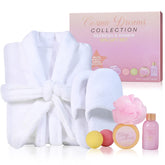 Bata Spa Luxetique de franela suave para spa en casa, comodidad cálida.