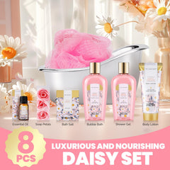 Spa Luxetique Daisy Gift Basket shower gel for gentle cleansing
