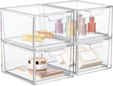 SpaceHacks organizador de maquillaje apilable visto frontal para tocador