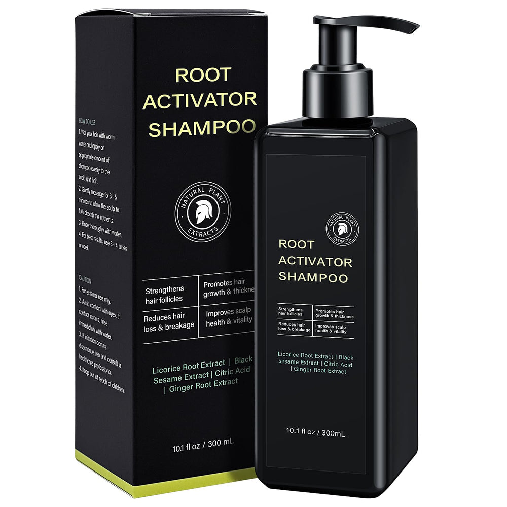 SPARTAN HAIR champú activador de raíces en botella para fortalecer el cabello.