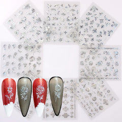 SPLOCUDU pegatinas para uñas con corazones plateados para un estilo único.