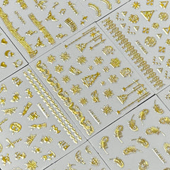 SPLOCUDU pegatinas de uñas oro encaje para una textura elegante