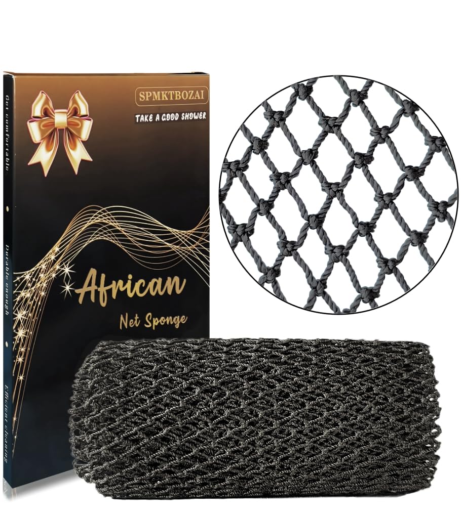 SPMKTBOZAI esponja de red africana auténtica: empaque para el baño.