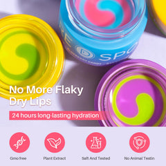 SPODARE sabor arándano dulce en mascarilla nocturna para labios suaves al despertar.
