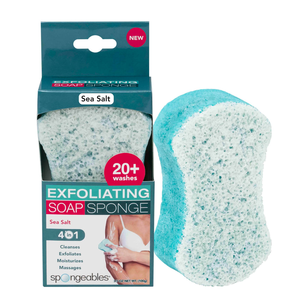 Spongeables ducha corporal con esponja para 20 lavados, Sal Marina.