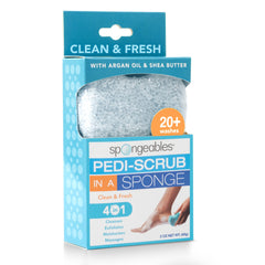 Spongeables Pedi Scrub: doble-textura para exfoliar pies y suavizar la piel.