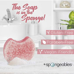 Spongeables Pedi Scrub Lavanda, lado texturizado para exfoliar y eliminar impurezas de pies.