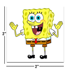 Tatuajes SpongeBob 2x2 pulgadas, colores vivos para actividades infantiles.