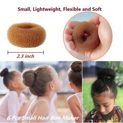 SQULIGT rosquilla mini para niñas 2-pulgadas: ideal para moños en cabello corto.