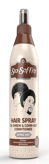 Sta-Sof-Fro aerosol capilar para cabello seco, facilita peinado suave y brillo duradero.