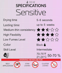 STACY LASH Sensitive glue sealed packaging preserves freshness and bond strength.