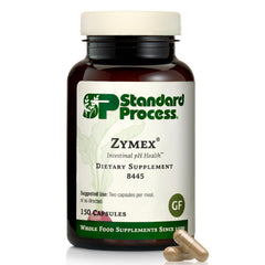 Standard Process Zymex: bouteille et étiquette pour une routine digestive saine.