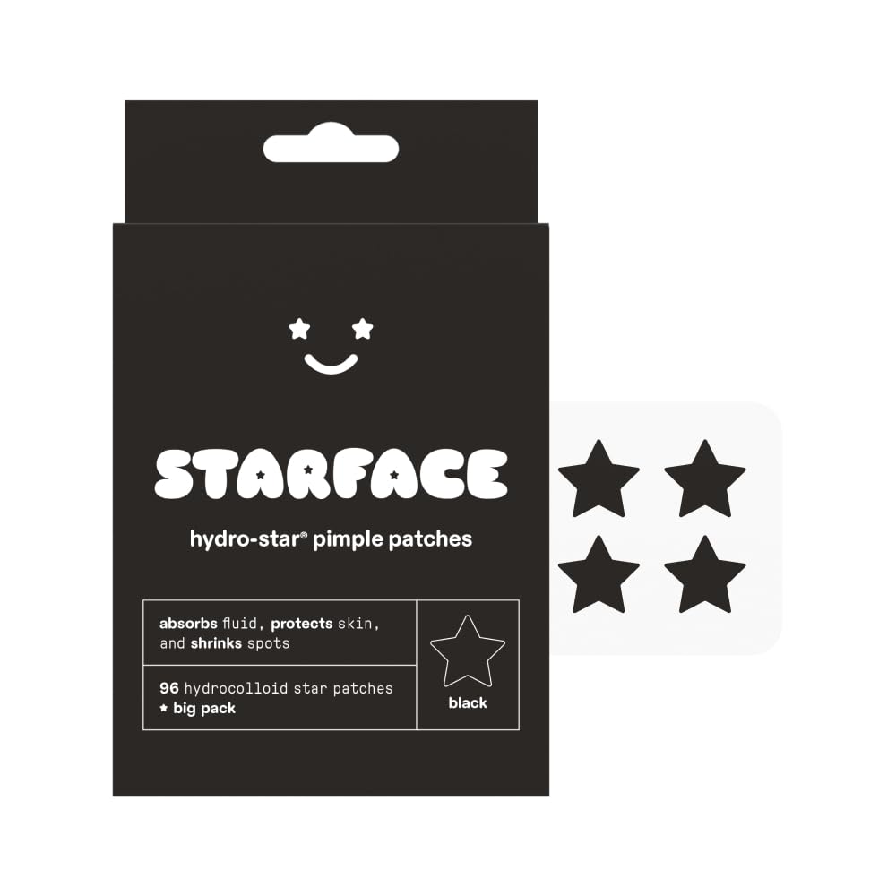 Starface World patches hydrocolloïdes étoiles noires absorbent le fluide et réduisent les rougeurs.