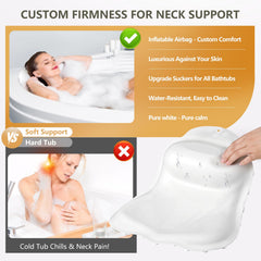 Starotatess almohada de baño ergonómica con ventosas para fijación estable.