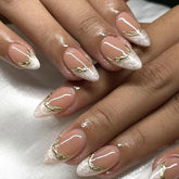 STBISEN uñas cortas Frances almendra para un look elegante y cómodo