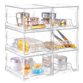 Stebopum organizador maquillaje apilable con 6 cajones para ordenar tu tocador.