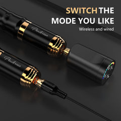 STIGMA kit tatuaje inalámbrico con dos baterías de 1400mAh para uso continuo sin cables.