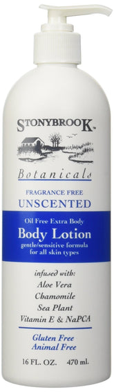 Stonybrook loción corporal sin fragancia, botella para hidratación diaria