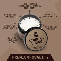 La textura cremosa de Striking Viking Sandalwood Barba facilita la aplicación suave