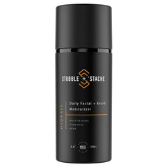 Botella de stubble-stache hidratante para barba y rostro, hidrata sin grasa.