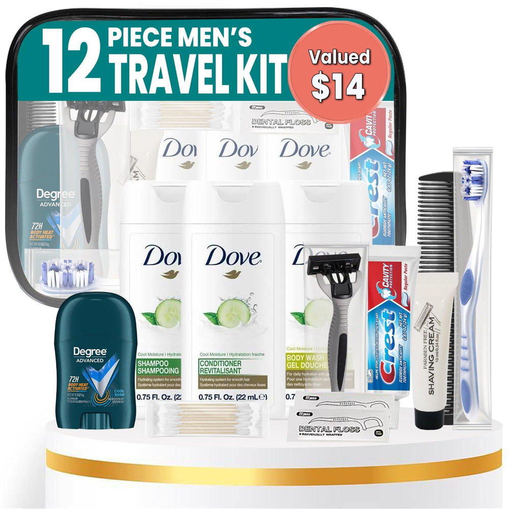 Trektote Kit Higiene 12 Piezas de Stuhrling Bottle para viajes organizados.