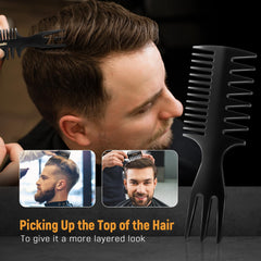 STYLEMATE peine doble cara con dientes anchos y finos para todo tipo de cabello
