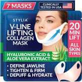 Stylia V Línea Máscara de Colágeno: empaque elegante para definir la línea facial en casa.