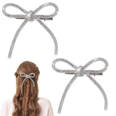 Styquenzer clips de pelo con cristales, dos piezas plateadas, ideal para bodas