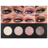 SUake paleta sombras rosado-púrpura, acabado brillante para estilos glam nocturnos.