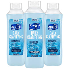 Suave champú clarificante, bote lleno, mejora limpieza diaria y deja cabello sin residuos.
