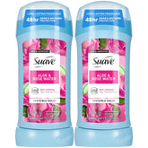 Suave Desodorante para Mujeres Aloe y Rosas, barra invisible que evita manchas y dura todo el día.