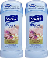 Suave Everlasting Sunshine desodorante sólido invisible en empaque 2 piezas para proteccion duradera.