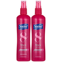 Suave Max Hold dúo pack, spray pelo, control de estilo prolongado.