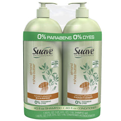 Suave Pro champú almendra y manteca de karité, botella, promueve cabello nutrido y suave
