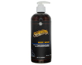 Suavecito botella de jabón exfoliante para cuerpo, limpieza profunda y piel suave.