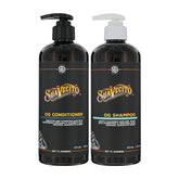Suavecito OG shampoo bottle pump promotes gentle cleansing for all hair types.