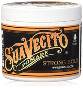 Suavecito Pomade Firme en botella de 5 oz para fijación duradera y lavado fácil.