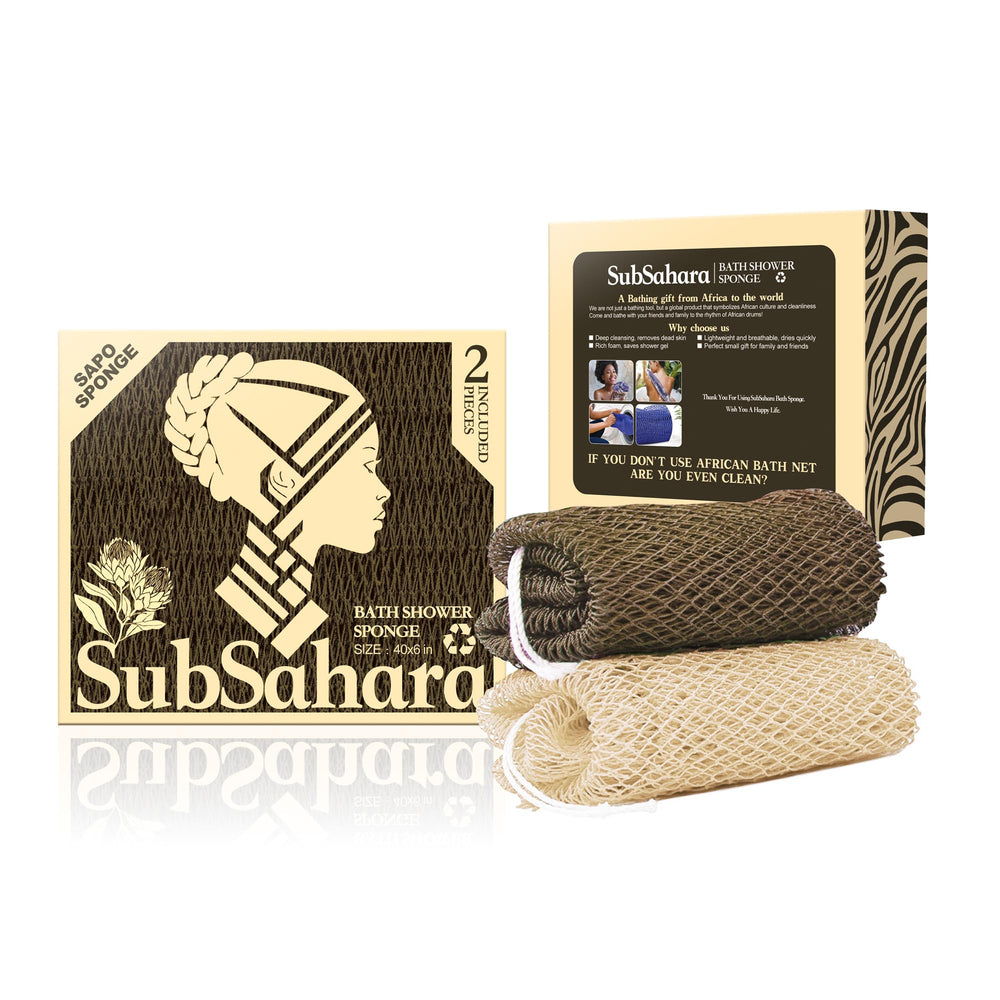 SubSahara: esponja net africana 2-pack con empaque compacto, para viajar