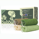 SubSahara esponja de red africana 4 piezas con nudo auténtico para exfoliación duradera