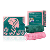 Esponja SubSahara auténtica en paquete doble, exfoliación suave para cuerpo y cara.