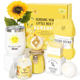 Caja regalo amarilla de Suhctuptx ideal para alegrar el día con un toque de spa