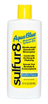 Sulfur 8 Aqua Blue: botella-vertido, limpieza suave y refrescante del cuero cabelludo.