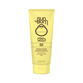 Sun Bum Kids SPF50 loción clara en botella para protección solar de niños.