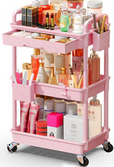 Sunally carrito maquillaje con cajones deslizable, ideal para organizar labiales y brochas.