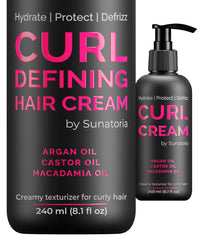 SUNATORIA crema rizos, bote ligero, definición suave para ondas duraderas.