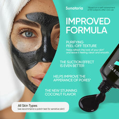 SUNATORIA mascarilla negra carbón, purificación de poros para una piel más fresca.
