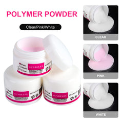 SUNBELEE polvos acrílicos de brillo, tres colores para distintas decoraciones.